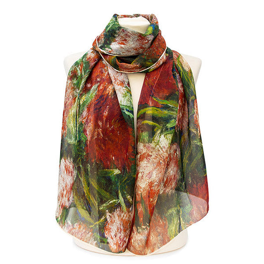 Renoir Peony Chiffon Scarf