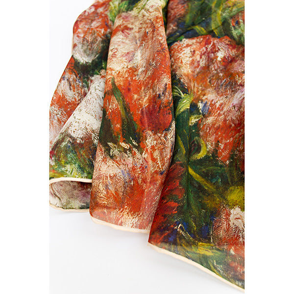 Renoir Peony Chiffon Scarf - Detail