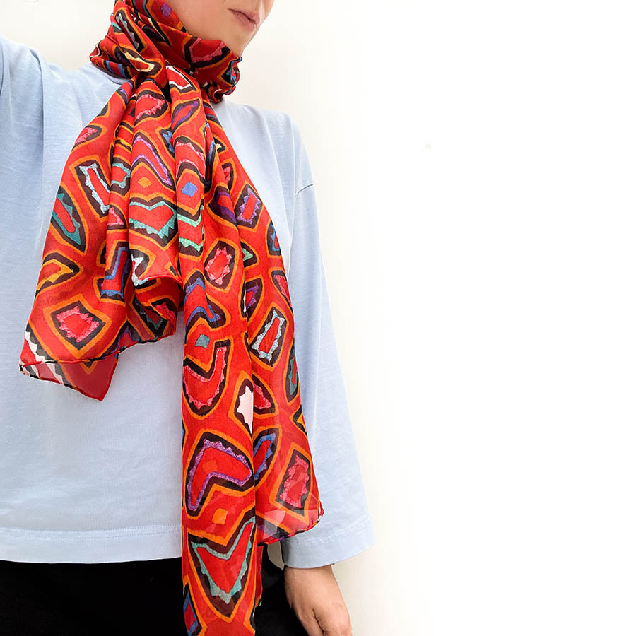 Butterflies Chiffon Scarf - Styled