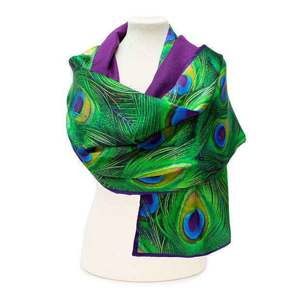 Peacock Feathers Poshmina Stole