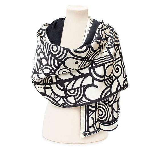 Art Deco Scroll Poshmina Stole