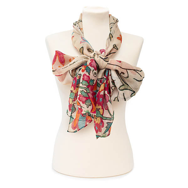 Suzani Blossom Chiffon Scarf - Bow