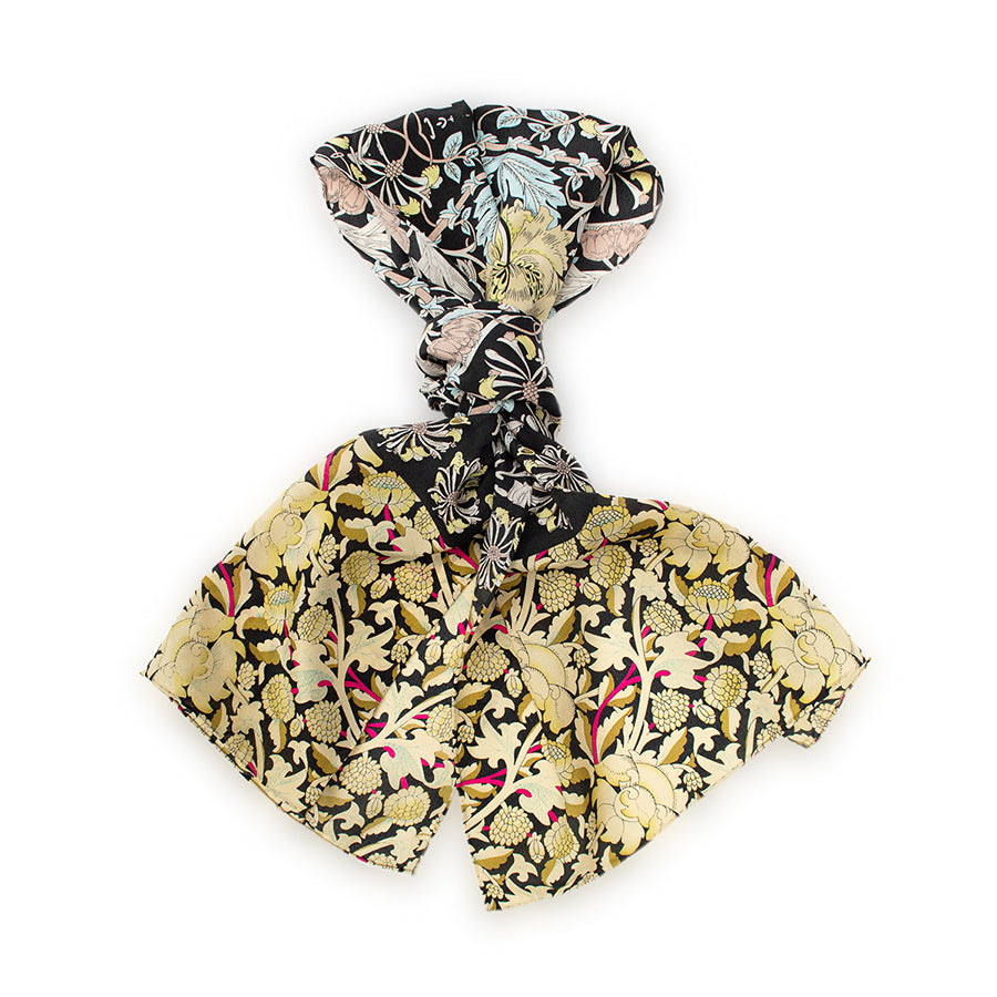 Morris Black Mix Crêpe de Chine Scarf 5