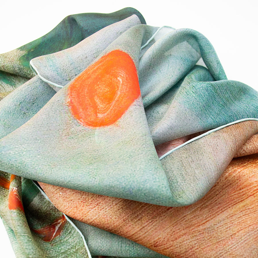 Monet Sunrise Silk Habotai Scarf - Detail 1