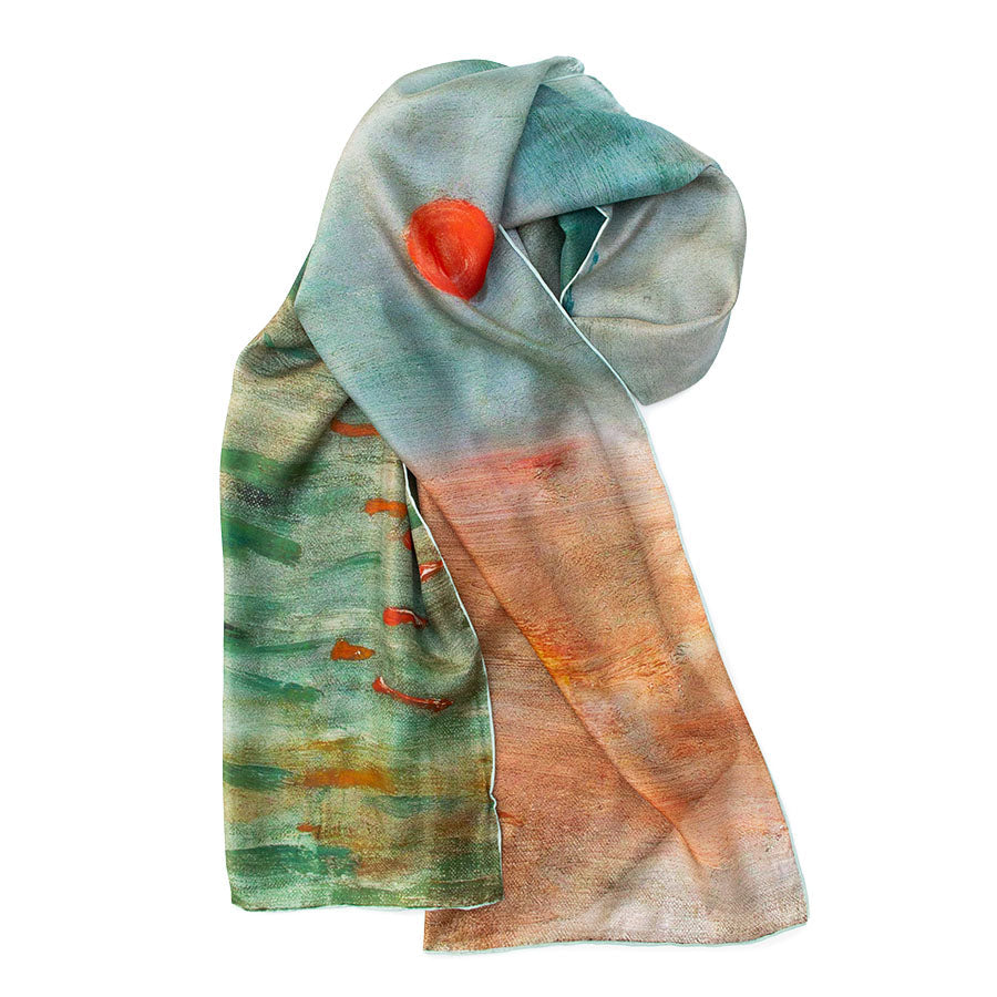 Monet Sunrise Silk Habotai Scarf - Detail 2