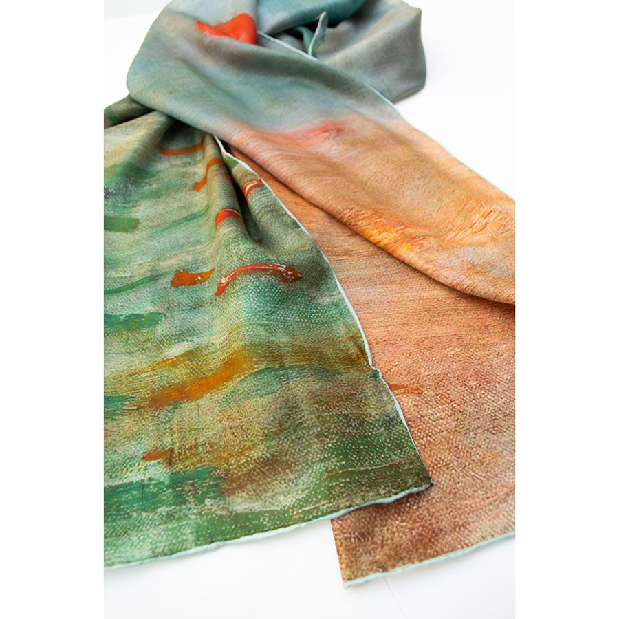 Monet Sunrise Silk Habotai Scarf - Detail 3