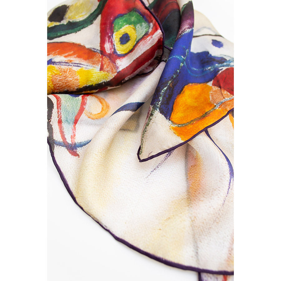 Kandinsky Overture Chiffon Scarf - Detail