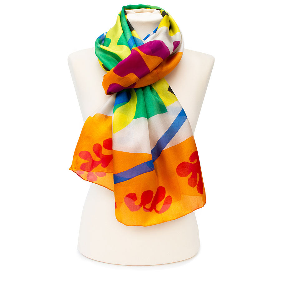 Matisse Orange Silk Habotai Scarf - Style 2