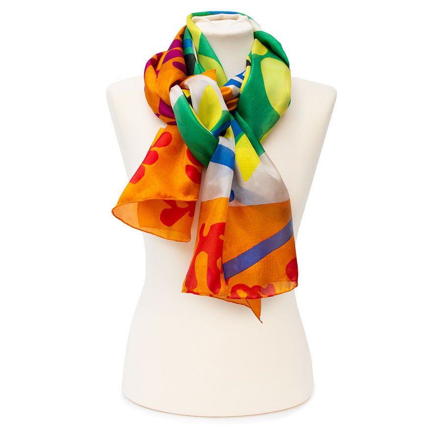 Matisse Orange Silk Habotai Scarf - Style 4