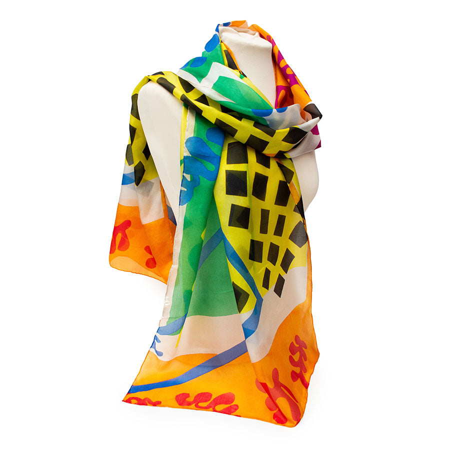 Matisse Orange Silk Habotai Scarf - Style 3