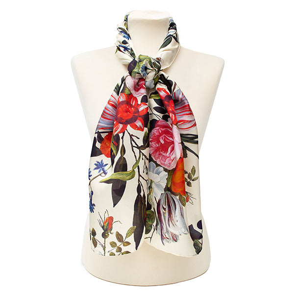 Van Kessel Cream Silk Habotai Scarf