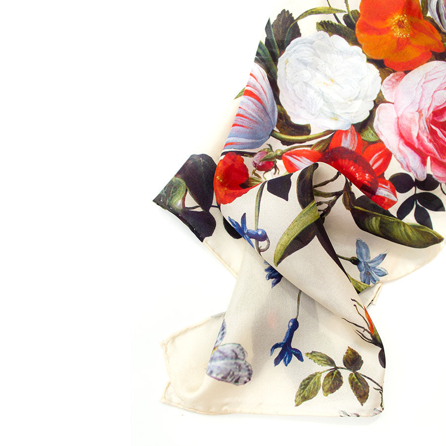 Van Kessel Cream Silk Habotai Scarf