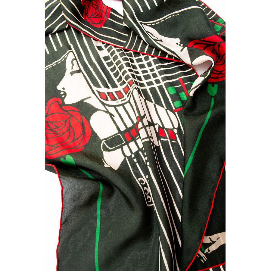 Mackintosh Lady with a Rose silk Scarf - Detail