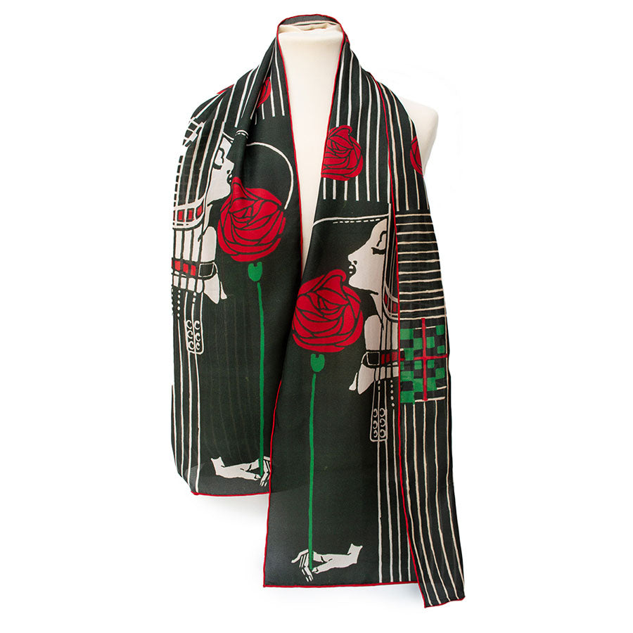 Mackintosh Lady with Rose Habotai Silk Scarf