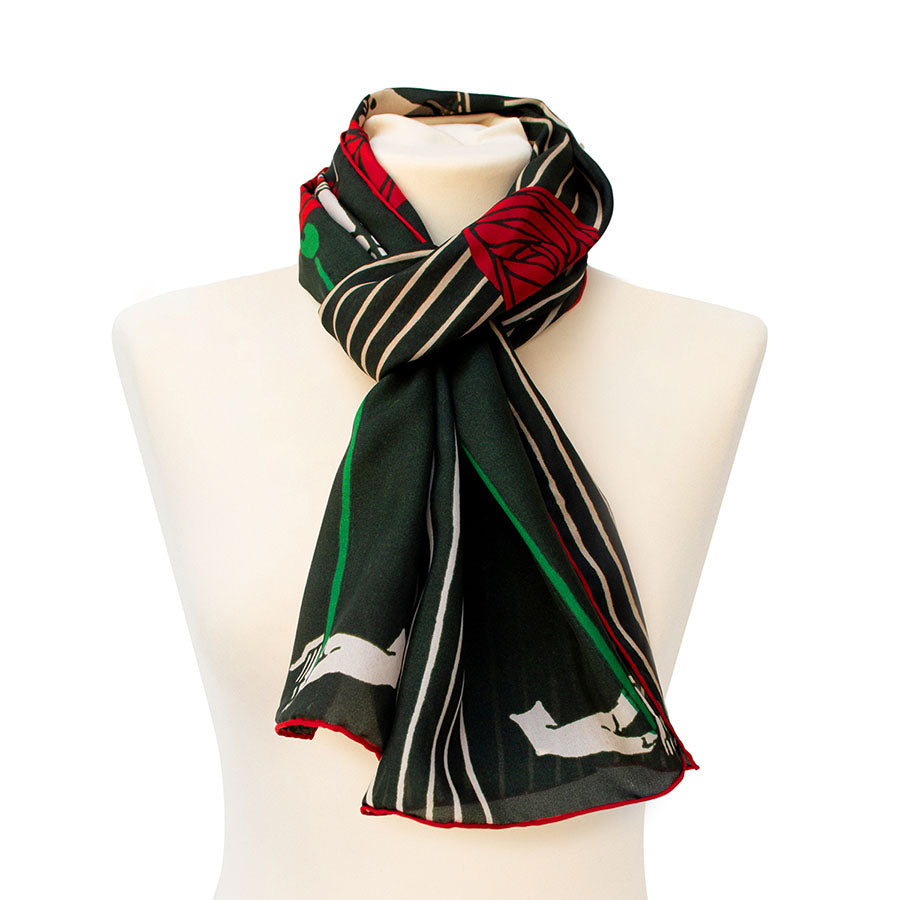 Mackintosh Lady with Rose Habotai Silk Scarf