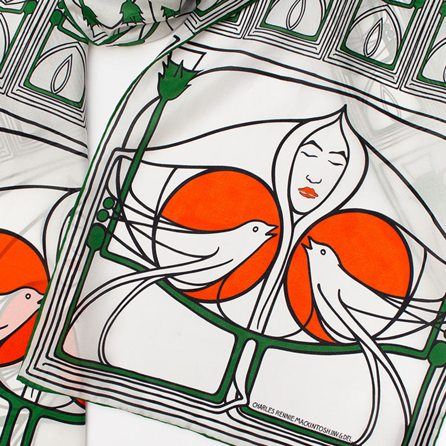 Mackintosh Lady with Doves Habotai Silk Scarf