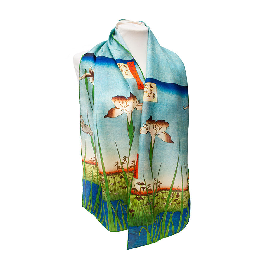 Hiroshige Iris Silk Habotai Scarf - Style 3