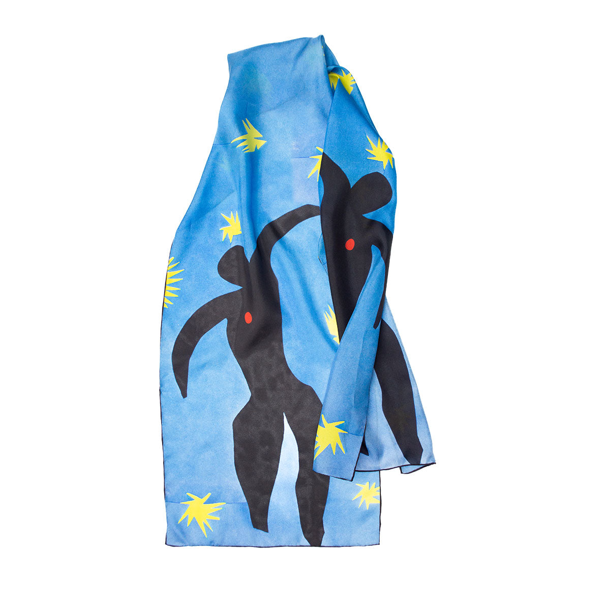 Matisse Blue Dance Silk Habotai Scarf - Detail