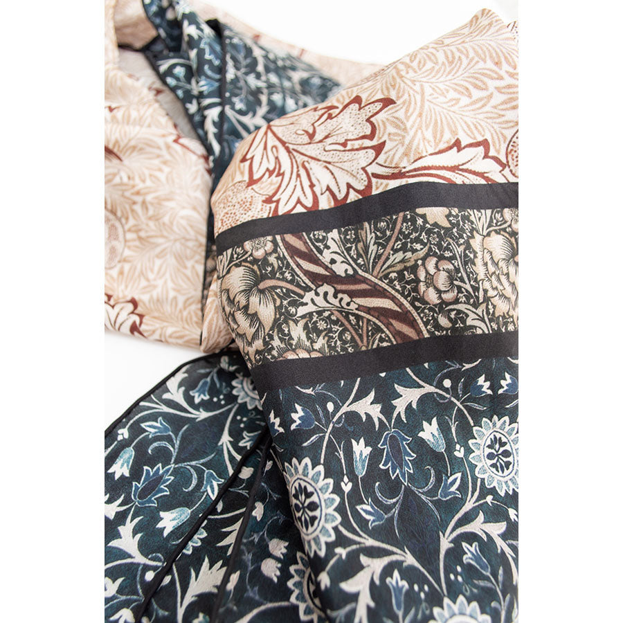 Morris Natural Mix Silk Habotai Scarf - Detail
