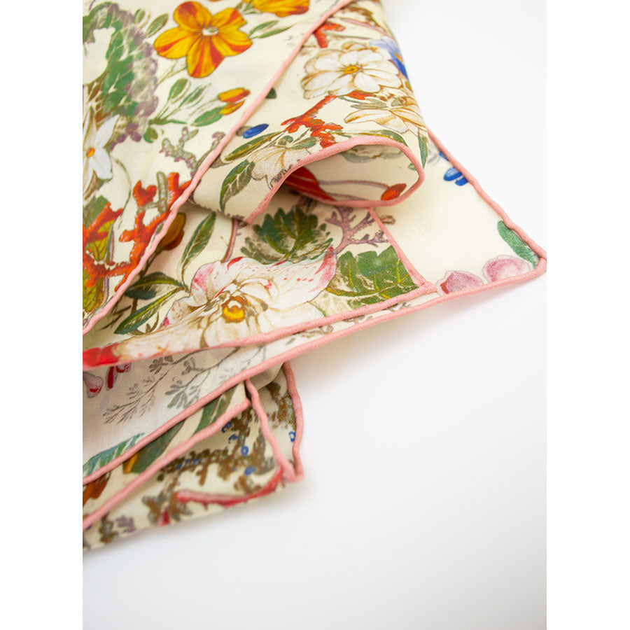 Kilburn Buds Silk Habotai Scarf - Detail
