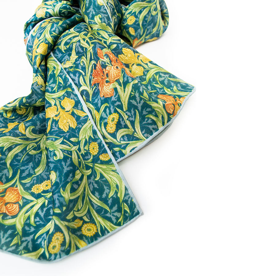 Morris Iris Silk Habotai Scarf - Detail