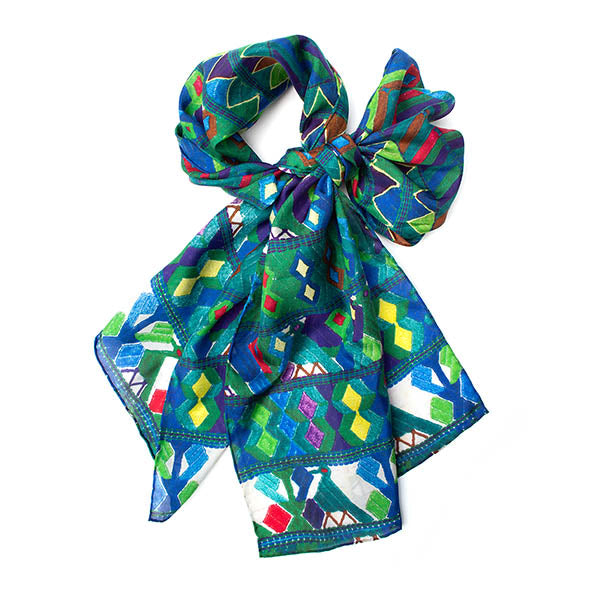 Forest Light Silk Habotai Scarf - Bow