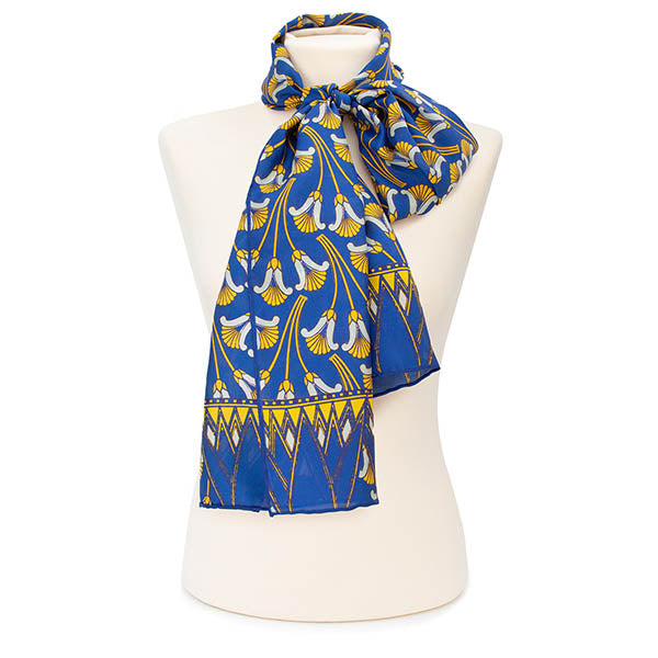 Lotus Flowers Silk Habotai Scarf