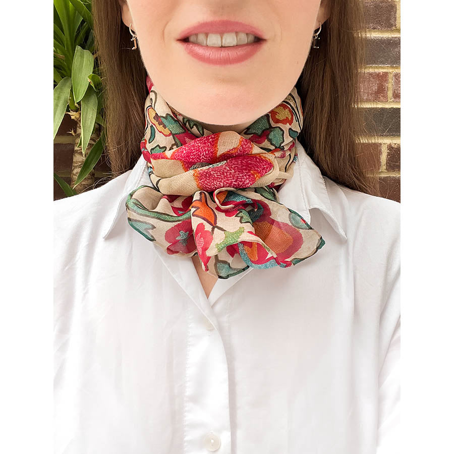 Suzani Blossom Chiffon Scarf