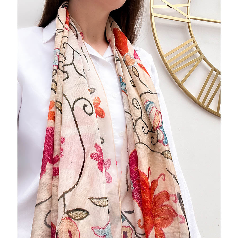 Suzani Blossom Chiffon Scarf