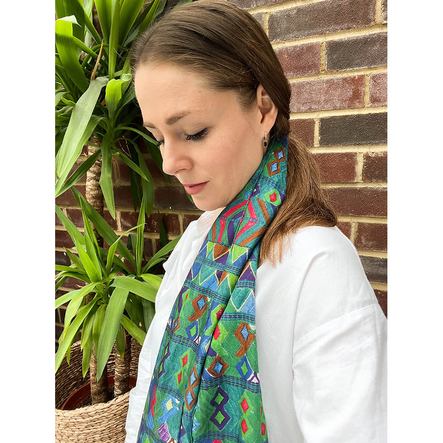Forest Light Silk Habotai Scarf