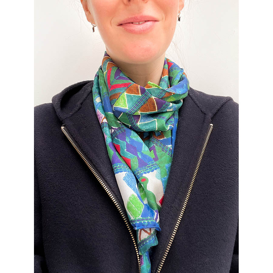 Forest Light Silk Habotai Scarf