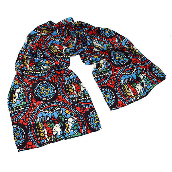 Stained Glass Window Crêpe de Chine Scarf