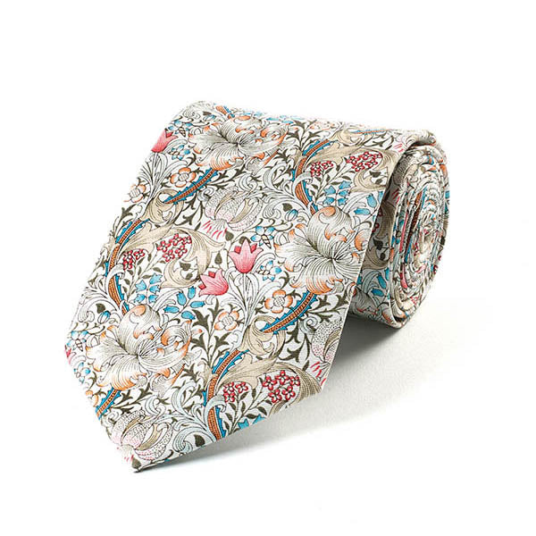 Morris Golden Lily Pink Silk Tie