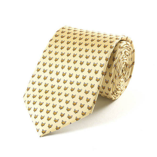 Bryn Parry Foxes Lemon Silk Tie