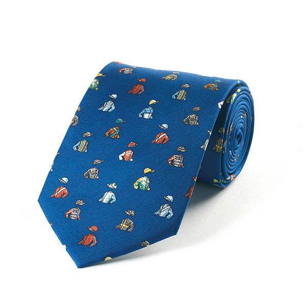 Bryn Parry Jockey Silks Blue Silk Tie