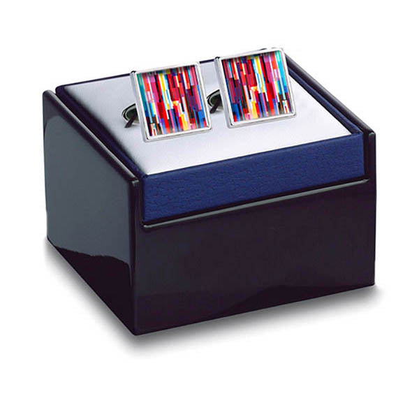 Colour Bars Cuff Links in box