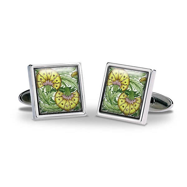 De Morgan Flowers Yellow Cuff Links