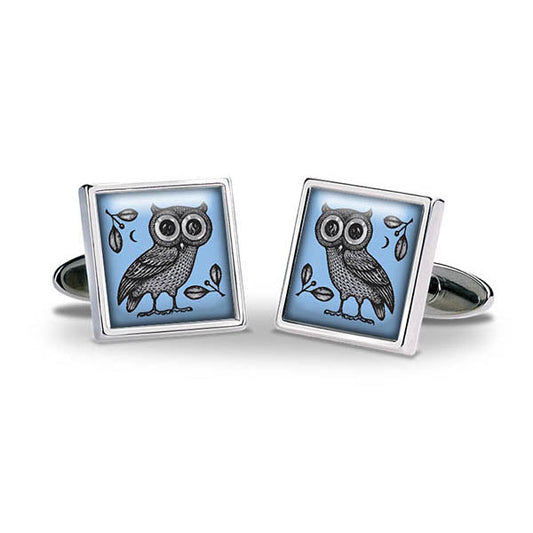 Greek Owl Cuff Links