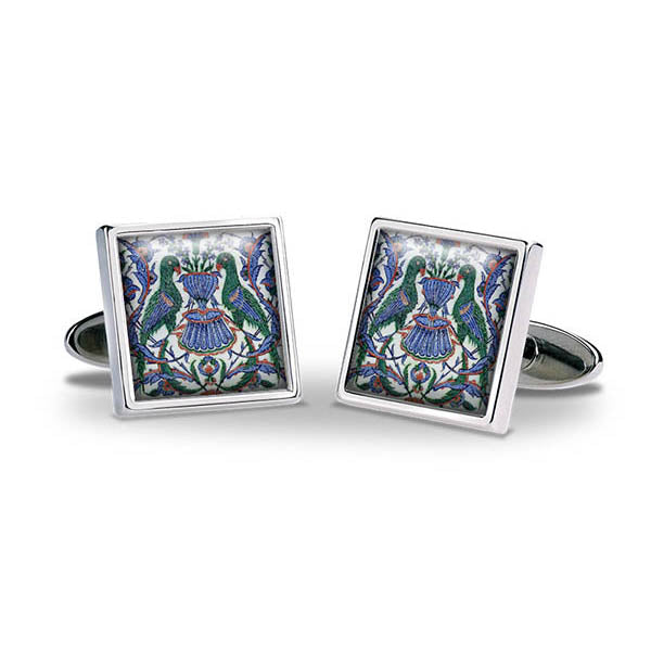 Iznik Parrots Cuff Links
