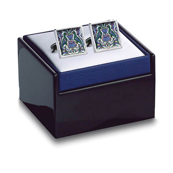Iznik Parrots Cuff Links in box