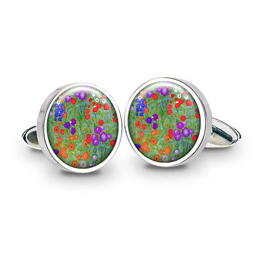Klimt Flower Garden Cuff Links
