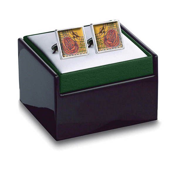Mackintosh Stylised Rose Cuff Links in box