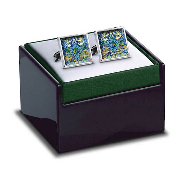 Morris Dragon & Peacock Cuff Links in box
