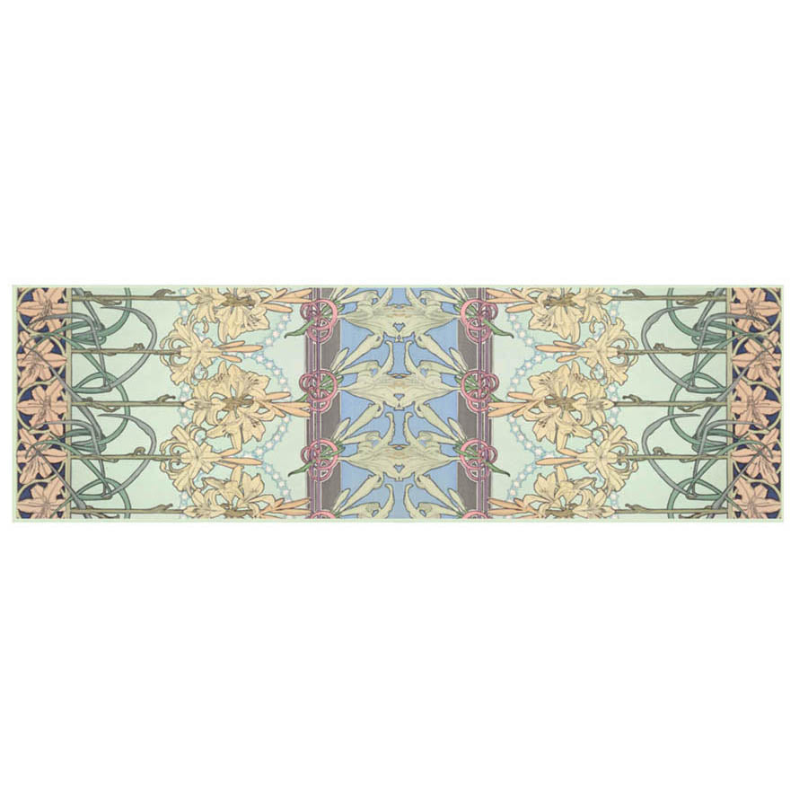 Mucha Lily Chiffon Scarf Flat