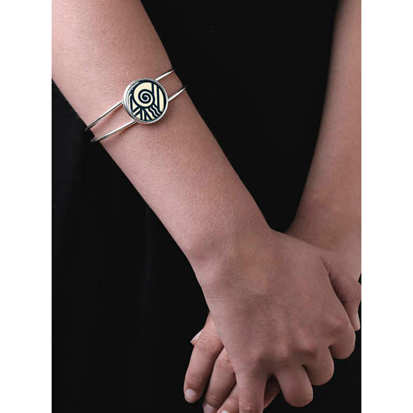 Deco Volute Bangle - worn