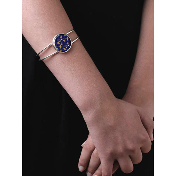 Enamel Gingko Bangle - worn
