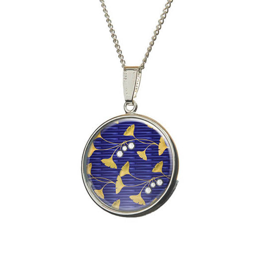 Enamel Gingko Leaf Pendant