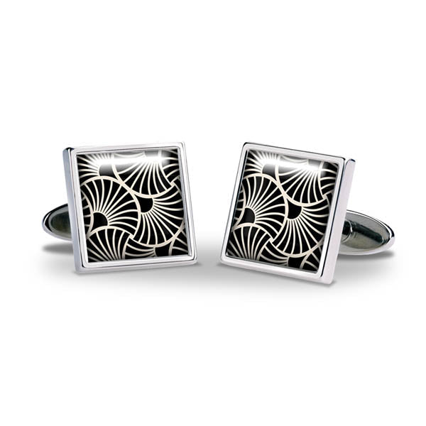Deco Gingko Cuff Links