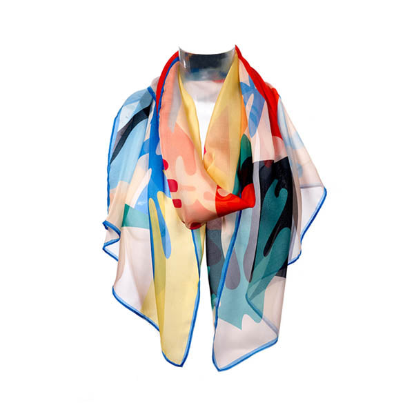 Abstract Chiffon Scarf