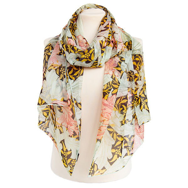 Morris Single Stem Coral Chiffon Scarf